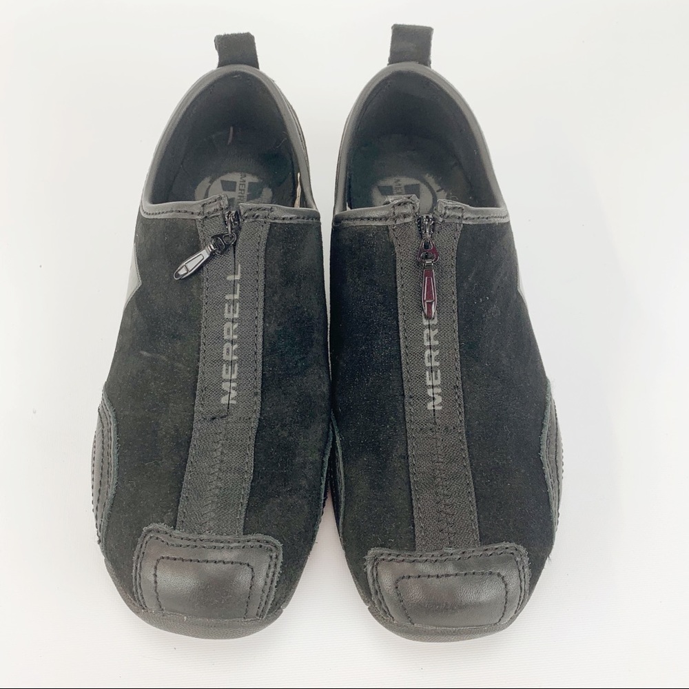 Merrill Barrado Black Zipper Front Slip On Shoe